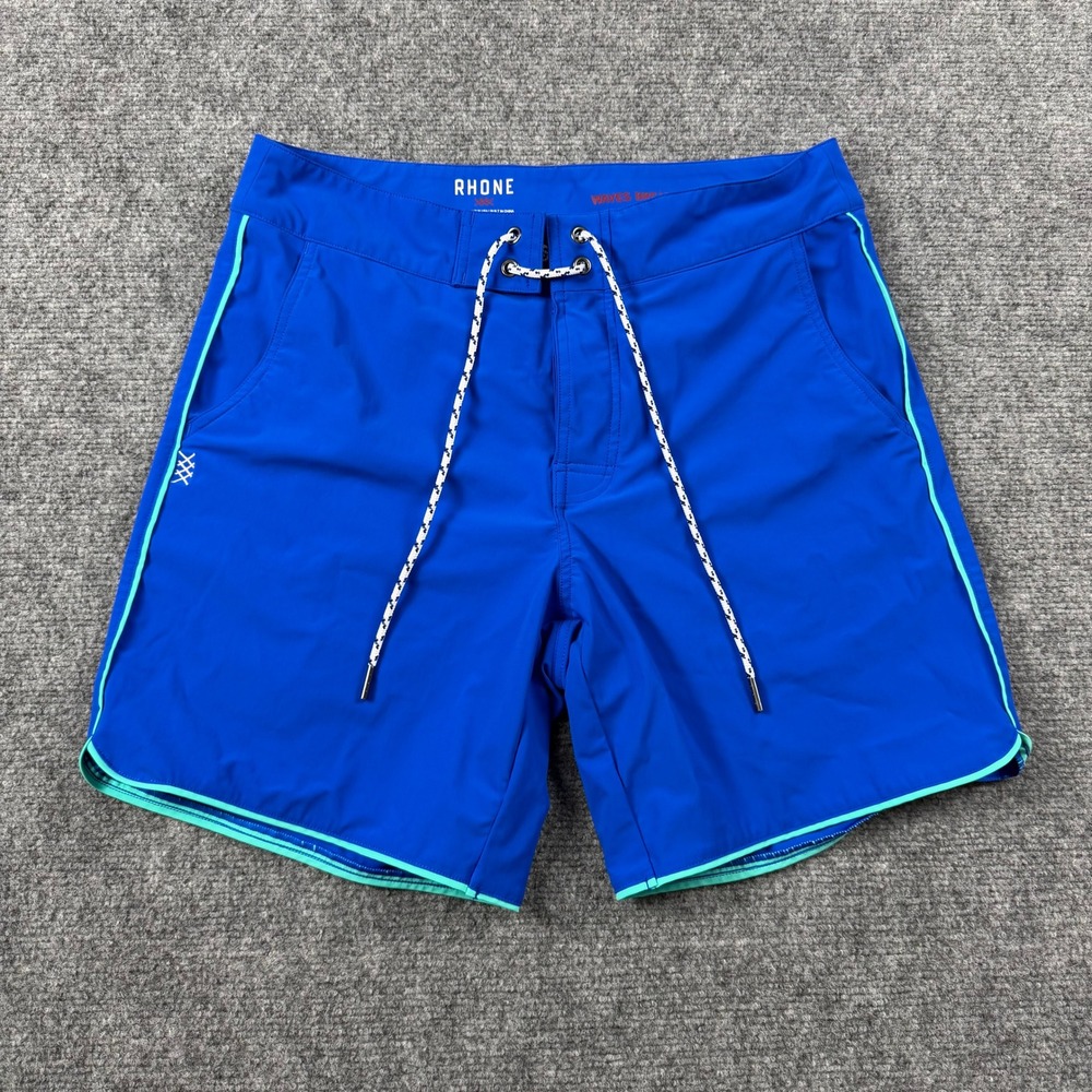 Rhone Board Shorts Mens 30 Blue Swim Trunks 7" Inseam Quick Dry Surf Beach